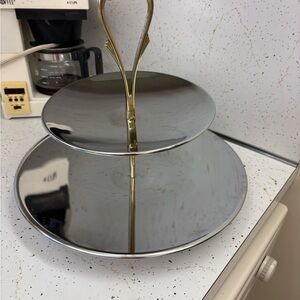 Elegant Two-Tier Silver plate Serving Tray